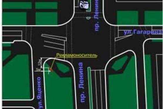 Схема рекламной плоскости по адресу пр. Ленина - ул. Гагарина Схема рекламной плоскости по адресу пр. Ленина - ул. Гагарина