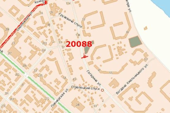 Схема рекламной плоскости по адресу Гагаріна вул., 45 Схема рекламной плоскости по адресу Гагаріна вул., 45