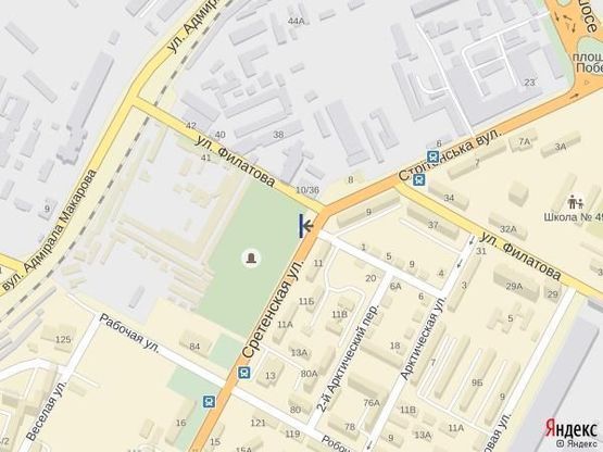 Схема рекламної площини за адресою Угол ул.Сретенская(Розы Люксембург) и ул.Филатова Схема рекламної площини за адресою Угол ул.Сретенская(Розы Люксембург) и ул.Филатова