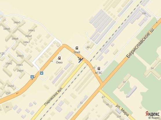 Схема рекламної площини за адресою Ж.переезд с ул.Паровозной на Бериславское ш. Схема рекламної площини за адресою Ж.переезд с ул.Паровозной на Бериславское ш.