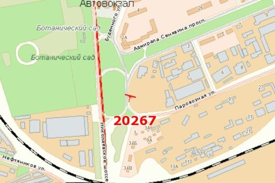 Схема рекламної площини за адресою Адмірала Сенявіна просп. - Паровозна вул. Схема рекламної площини за адресою Адмірала Сенявіна просп. - Паровозна вул.