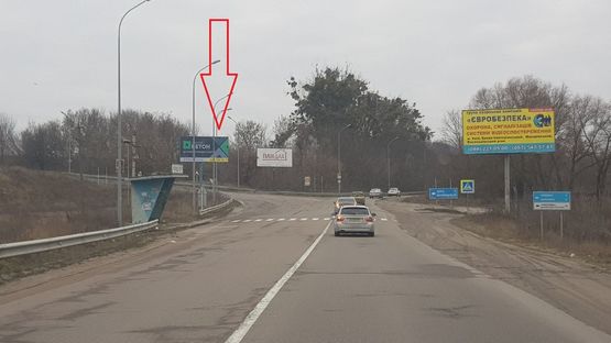 Схема рекламной плоскости по адресу Р-04 Киев-Бышев-Фастов 14 км 100 м