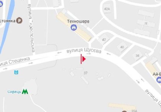 Схема рекламной плоскости по адресу Щусева ул., напротив дома № 44 Схема рекламной плоскости по адресу Щусева ул., напротив дома № 44