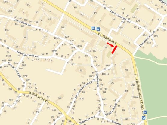 Схема рекламної площини за адресою Курчатова ул., 1, возле магазина "Вопак"