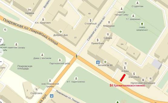 Схема рекламної площини за адресою Красная площадь(остановка)