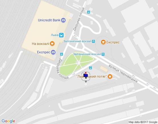 Схема рекламної площини за адресою пл. Двірцева,