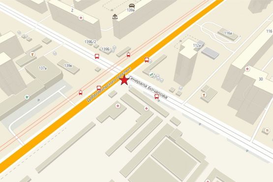 Схема рекламной плоскости по адресу ул. Бочарова / ул. Добровольского (рынок "Северный")