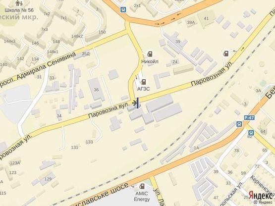 Схема рекламної площини за адресою Угол ул.Паровозная и ул.49Гв.Дивизии Схема рекламної площини за адресою Угол ул.Паровозная и ул.49Гв.Дивизии