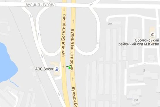 Схема рекламной плоскости по адресу Богатирська вул., навпроти АЗС "SHELL" (в напр.Богатирської) Схема рекламной плоскости по адресу Богатирська вул., навпроти АЗС "SHELL" (в напр.Богатирської)