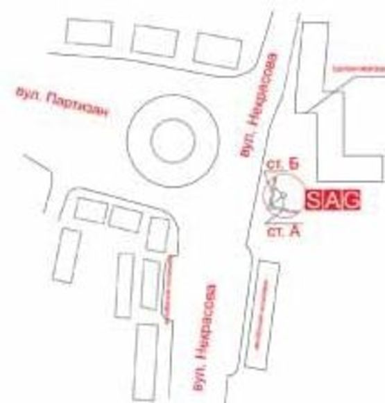 Схема рекламной плоскости по адресу ул. Некрасова,16