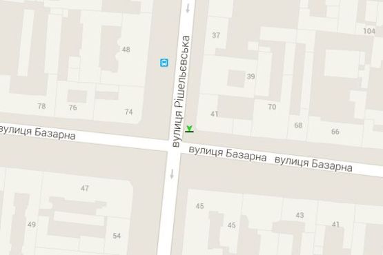 Схема рекламной плоскости по адресу Ришел'євська вул., 41 - Базарна вул. (направ на залізн. вокзал) Схема рекламной плоскости по адресу Ришел'євська вул., 41 - Базарна вул. (направ на залізн. вокзал)