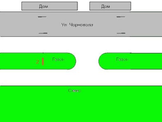 Схема рекламной плоскости по адресу Чорновола вул., 1