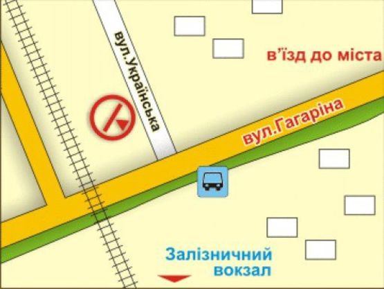 Схема рекламной плоскости по адресу м. Ужгород, вул. Гагаріна – Українська