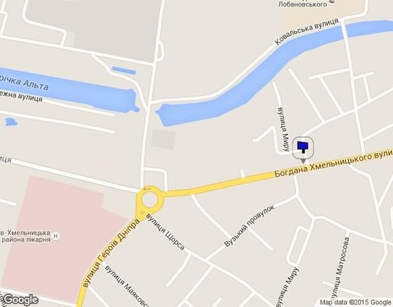 Схема рекламной плоскости по адресу вул. Богдана Хмельницького (около д/с №7")