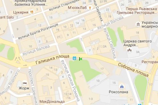 Схема рекламной плоскости по адресу Галицька пл. - Соборна пл. - Князя Романа вул.