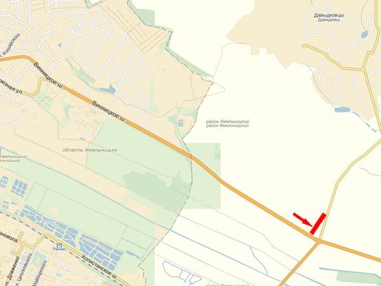 Схема рекламної площини за адресою Объездная, выезд из города, Давыдковский перекресток