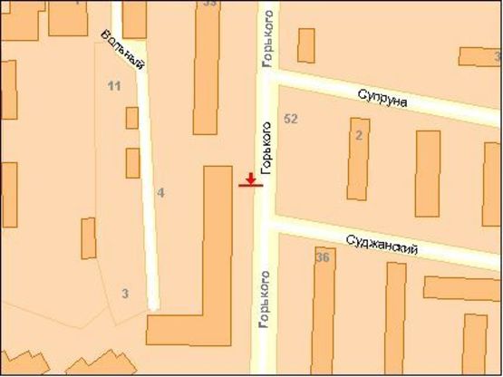 Схема рекламной плоскости по адресу ул.Горького