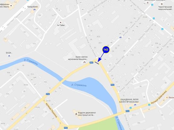 Схема рекламної площини за адресою ул. Гетьмана Полуботка 40 х ул. Михнюка Схема рекламної площини за адресою ул. Гетьмана Полуботка 40 х ул. Михнюка