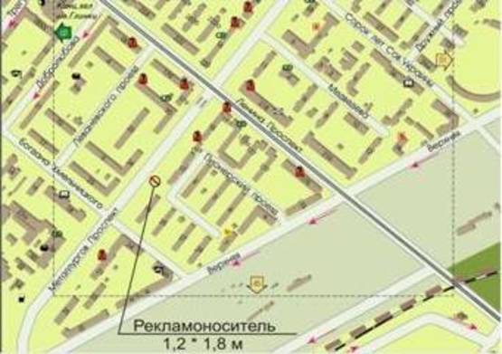 Схема рекламной плоскости по адресу пр. Металлургов № 4 Схема рекламной плоскости по адресу пр. Металлургов № 4