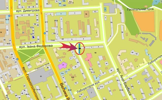 Схема рекламной плоскости по адресу Предславинская-ин.яз/Федорова (А3) СКРОЛЛЕР