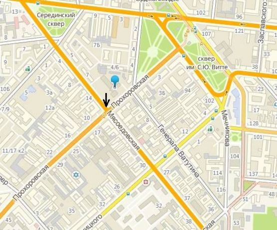 Схема рекламної площини за адресою ул. Мясоедовская/ул. Прохоровская