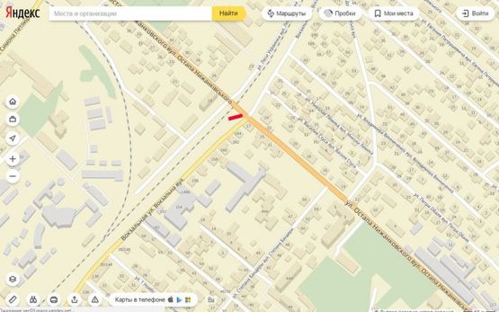 Схема рекламной плоскости по адресу Нижанківського-Вокзальна ( до вокзалу)