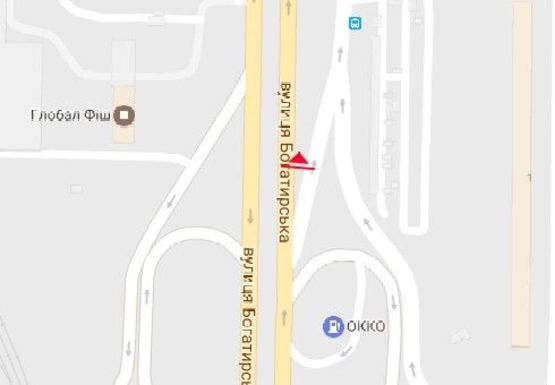 Схема рекламної площини за адресою Богатырская ул., между эл.оп. 130 и 132