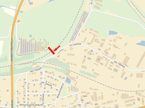 Схема рекламной плоскости по адресу Геологов ул., 2/1, возле вещевого рынка Схема рекламной плоскости по адресу Геологов ул., 2/1, возле вещевого рынка