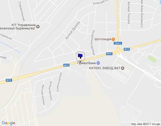 Схема рекламной плоскости по адресу вул.Львівське шосе (500 м до кругу з-да "Катіон") Схема рекламной плоскости по адресу вул.Львівське шосе (500 м до кругу з-да "Катіон")