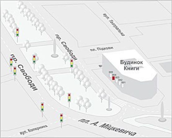 Схема рекламной плоскости по адресу Свободи прт. Схема рекламной плоскости по адресу Свободи прт.
