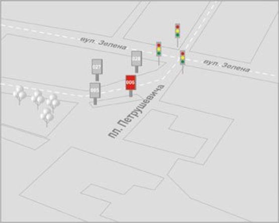 Схема рекламної площини за адресою Петрушевича пл., 3 Схема рекламної площини за адресою Петрушевича пл., 3