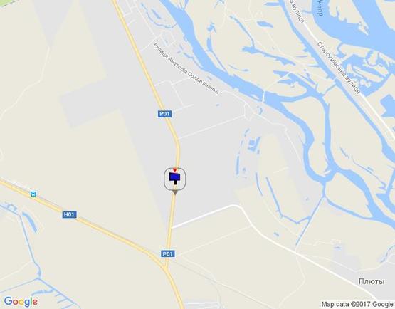 Схема рекламної площини за адресою Конча-Заспа, траса Р-02, км 34+900 ліво, поворот на с. Плюти