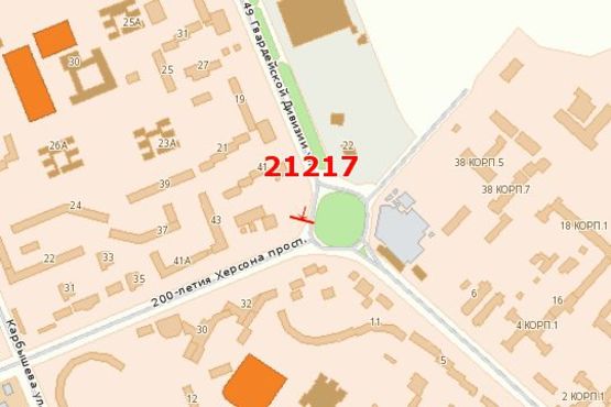 Схема рекламної площини за адресою 200-річчя Херсона просп. - 49 Гвардійської Дивізії вул. Схема рекламної площини за адресою 200-річчя Херсона просп. - 49 Гвардійської Дивізії вул.