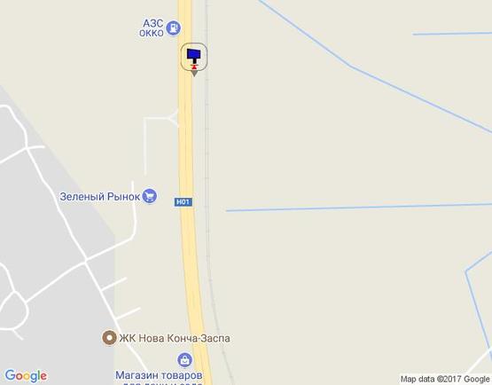 Схема рекламної площини за адресою Дніпровське шосе, траса Н-01 "Київ-Знам'янка", км 22+700 ліво