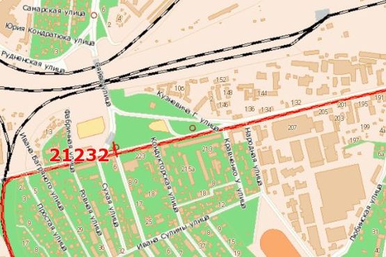 Схема рекламної площини за адресою Городоцька вул. - Сяйво вул. (в центр)