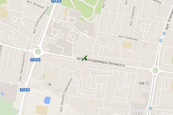 Схема рекламной плоскости по адресу Володимира Великого вул., 52 - Василия Симоненко вул. Схема рекламной плоскости по адресу Володимира Великого вул., 52 - Василия Симоненко вул.