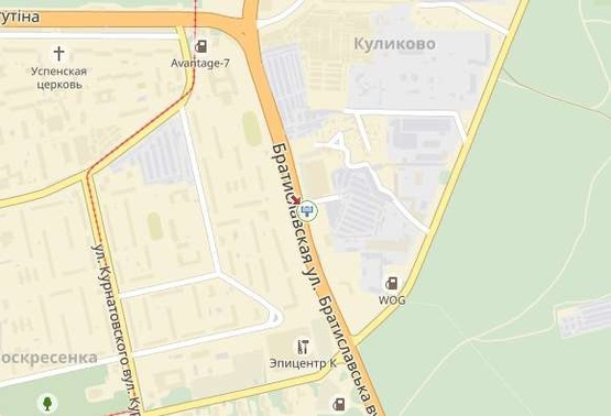 Схема рекламної площини за адресою Братиславская ул. 52, от рынка "Троещина"