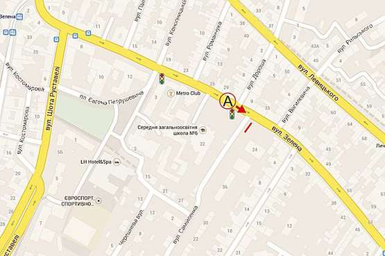 Схема рекламной плоскости по адресу Зелена - вул. Самійленка