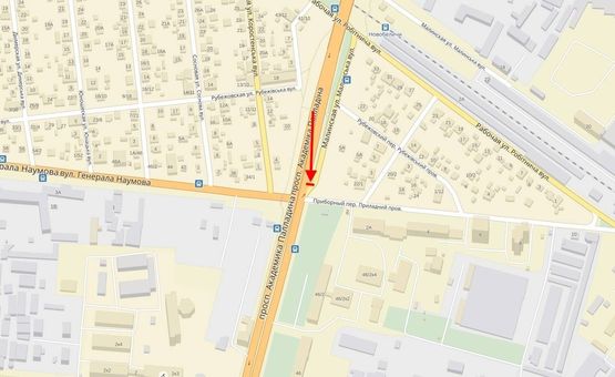 Схема рекламной плоскости по адресу Палладіна пр., /вул. Малинська