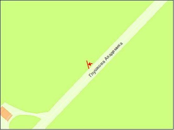 Схема рекламної площини за адресою Глушкова пр., 40