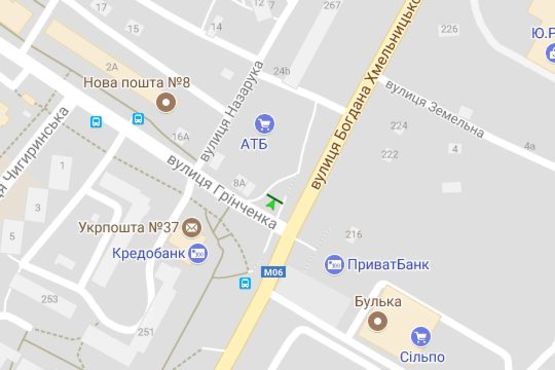 Схема рекламної площини за адресою Богдана Хмельницького вул., 269 - Грінченка вул., (призма)