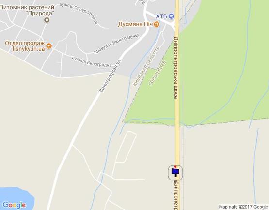 Схема рекламной плоскости по адресу Дніпровське шосе, траса Н-01 "Київ-Знам'янка", км 21+870 право