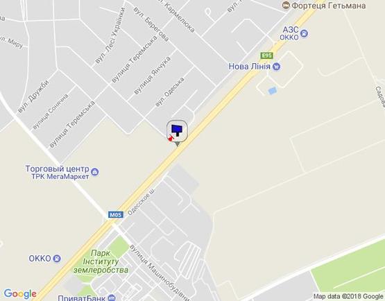 Схема рекламної площини за адресою с. Гатне, траса М-05 Київ-Одеса, км 14+580 право