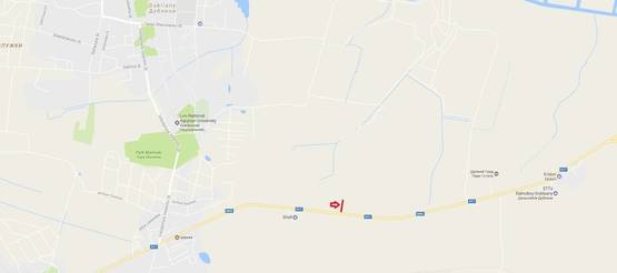 Схема рекламной плоскости по адресу Обїздна М-06, Підїзд до м.Львова,перед Дублянами АЗС Shell в сторону Київа (нижній)