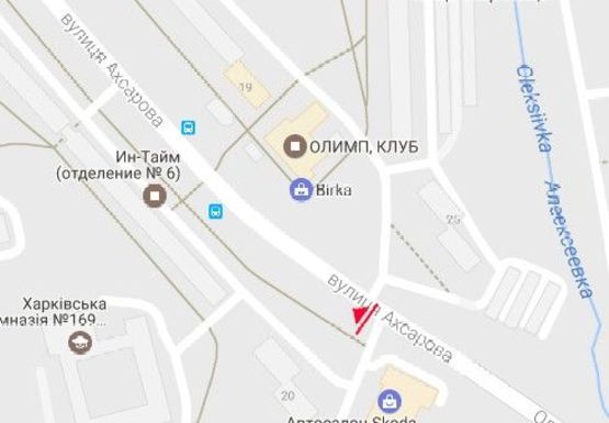 Схема рекламної площини за адресою Ахсарова ул., 20 - Белгородская ул.