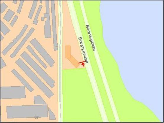 Схема рекламної площини за адресою Бoгатырская ул., 1