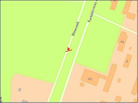 Схема рекламной плоскости по адресу Минский пр. 8 из центра