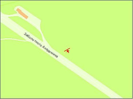 Схема рекламної площини за адресою Заболотного ул., 100м до АЗС в напр. к Одесской пл.