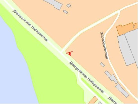 Схема рекламной плоскости по адресу Днепрoвская набережная вoзле АЗС