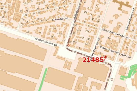 Схема рекламной плоскости по адресу Криворізька вул., 6 Схема рекламной плоскости по адресу Криворізька вул., 6